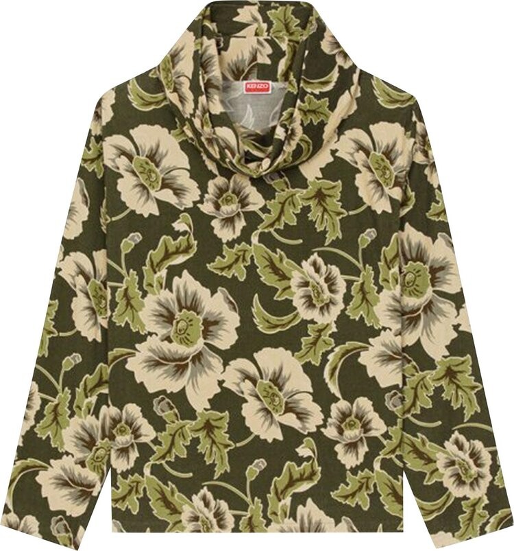 

Толстовка Kenzo Floral Print Rollneck Sweatshirt 'Dark Khaki', загар, Зеленый