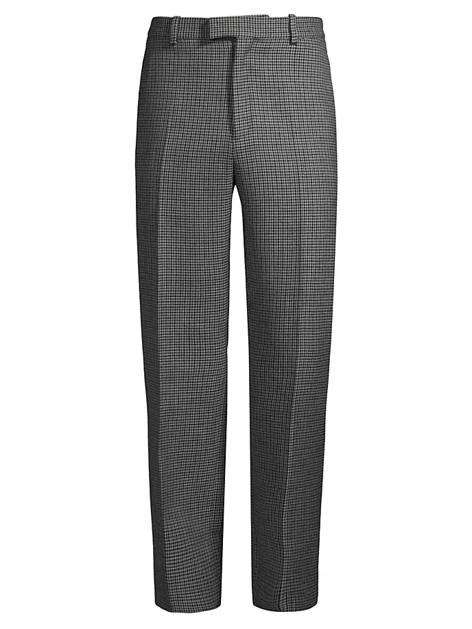 Шерстяные брюки с узором «гусиные лапки» Ferragamo, серый