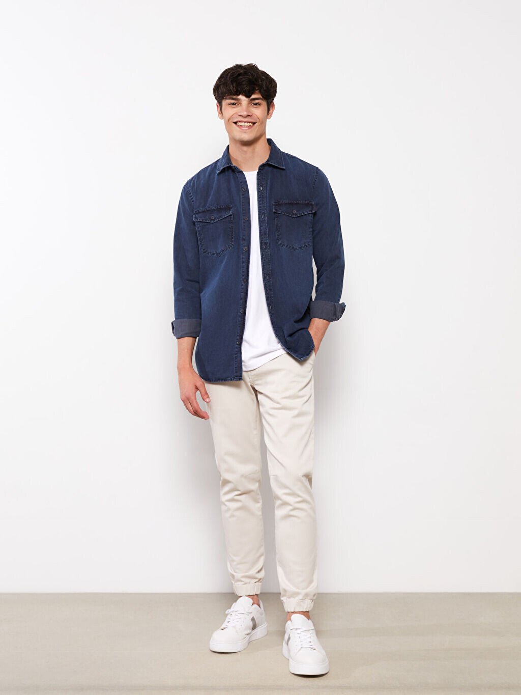 

Мужские брюки-джоггеры Slim Fit из габардина LCW Casual, Серый
