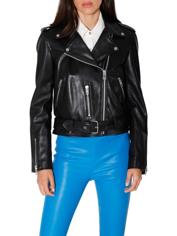 

Кожаная мотоциклетная куртка kelsey lambskin Walter Baker Black, Красный