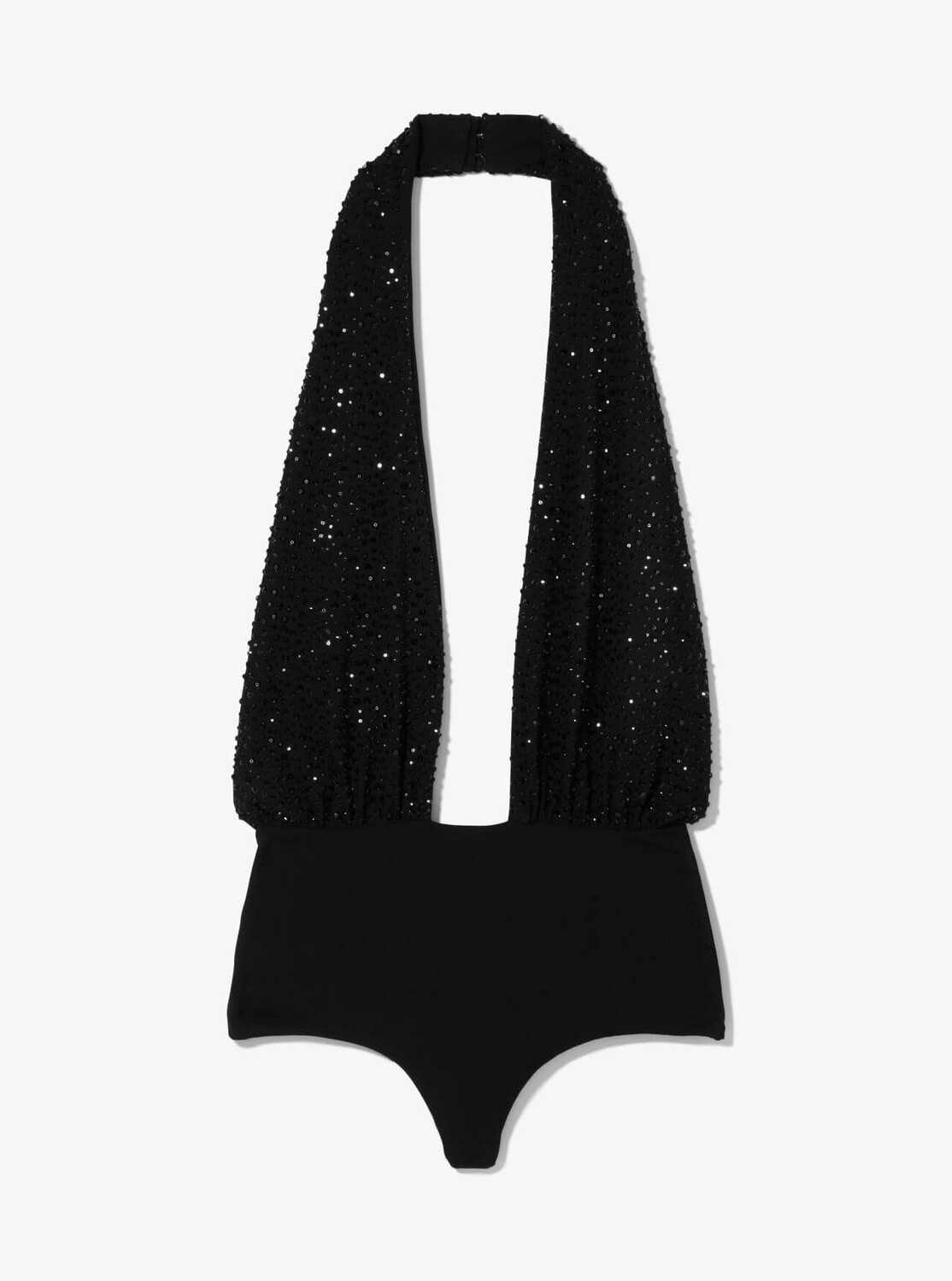 

Боди Michael Kors Hand-Embroidered Crystal Stretch Jersey, черный