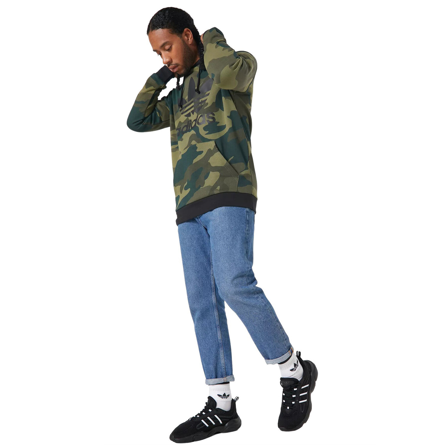 

Худи Adidas Originals Camo, зеленый/мультиколор
