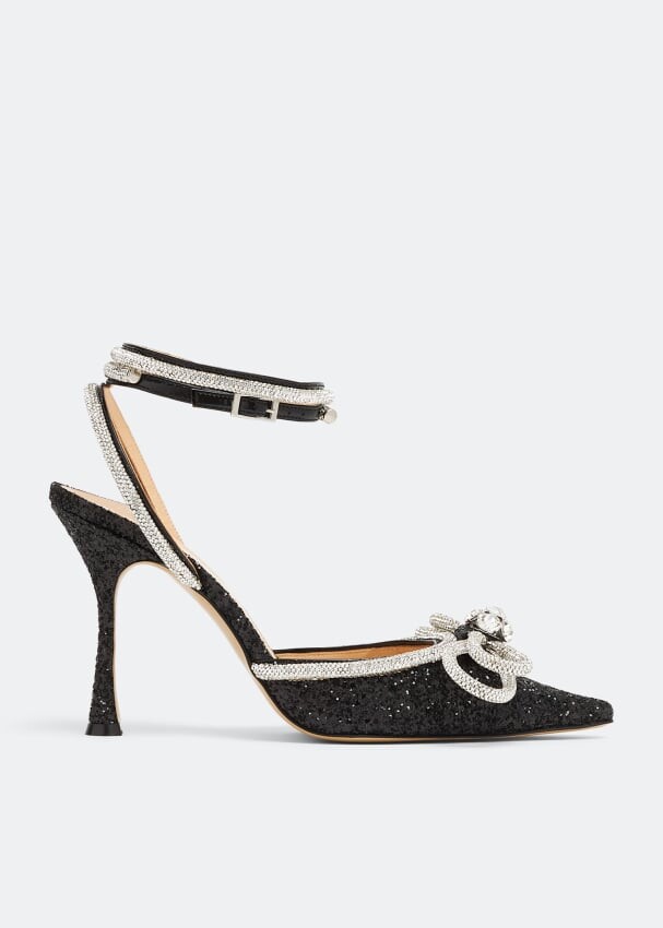 

Туфли MACH AND MACH Double bow glitter pumps, черный