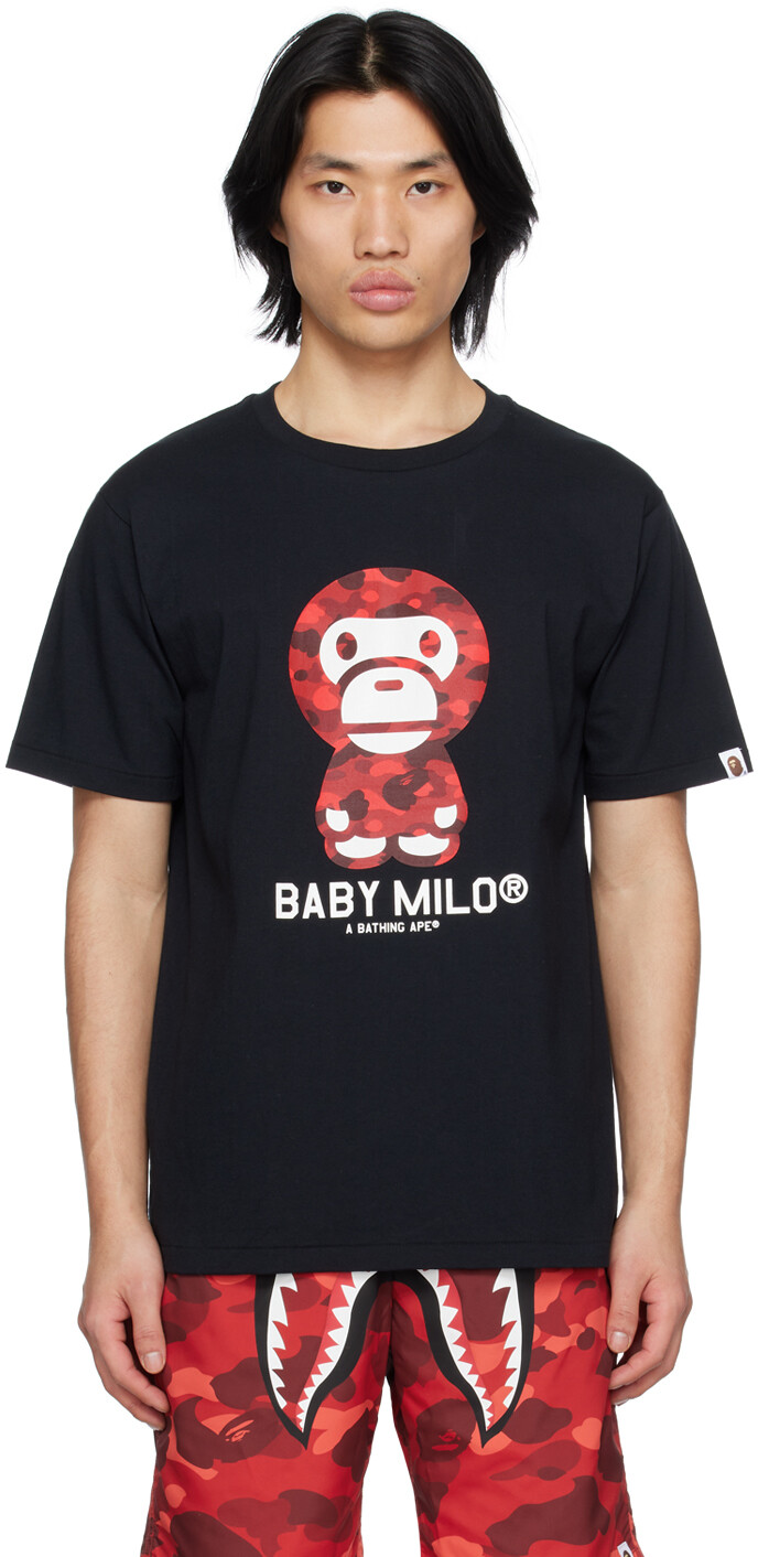 

Черная футболка Milo с камуфляжным принтом BAPE