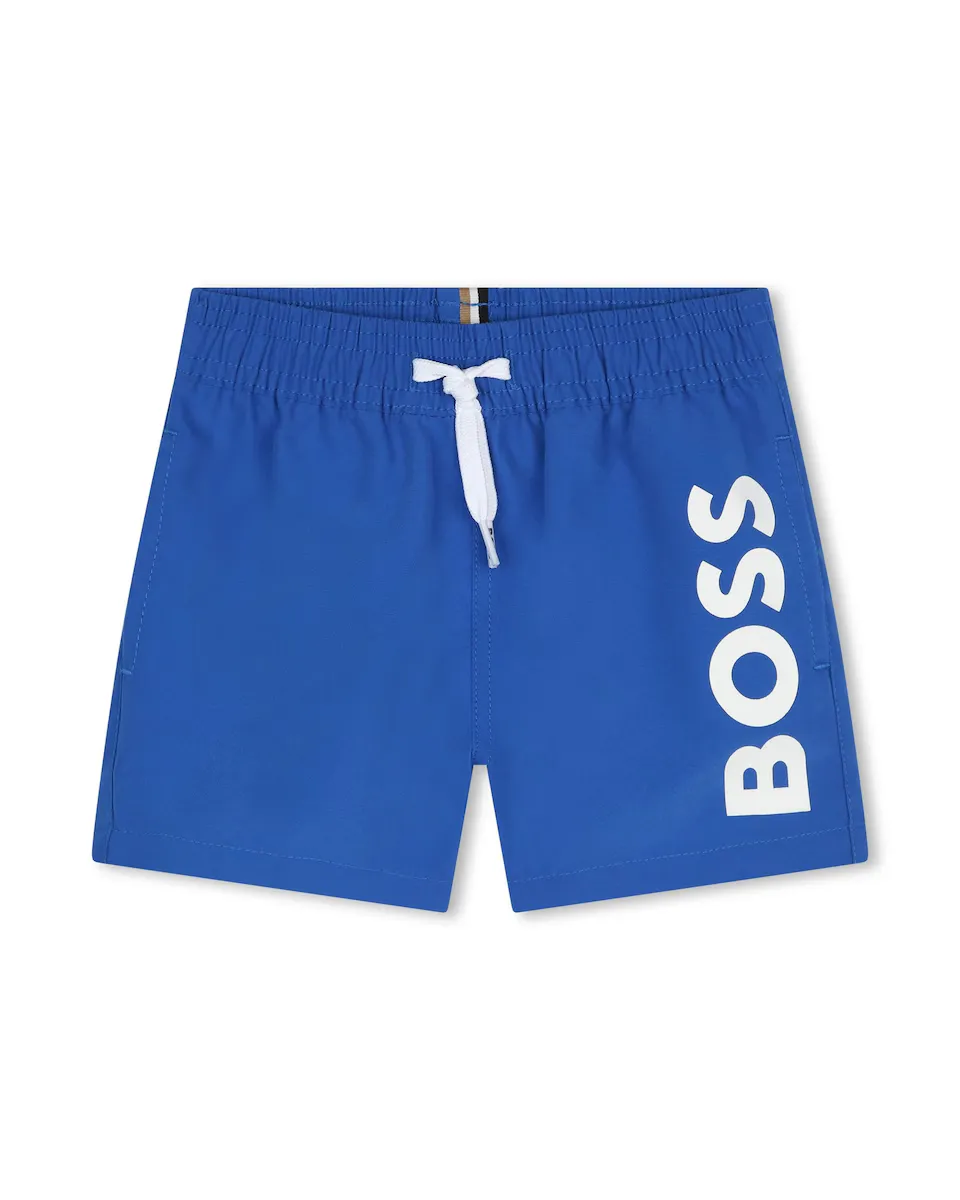 

Купальник для мальчика с кулиской и логотипом на ножке BOSS Kidswear, синий