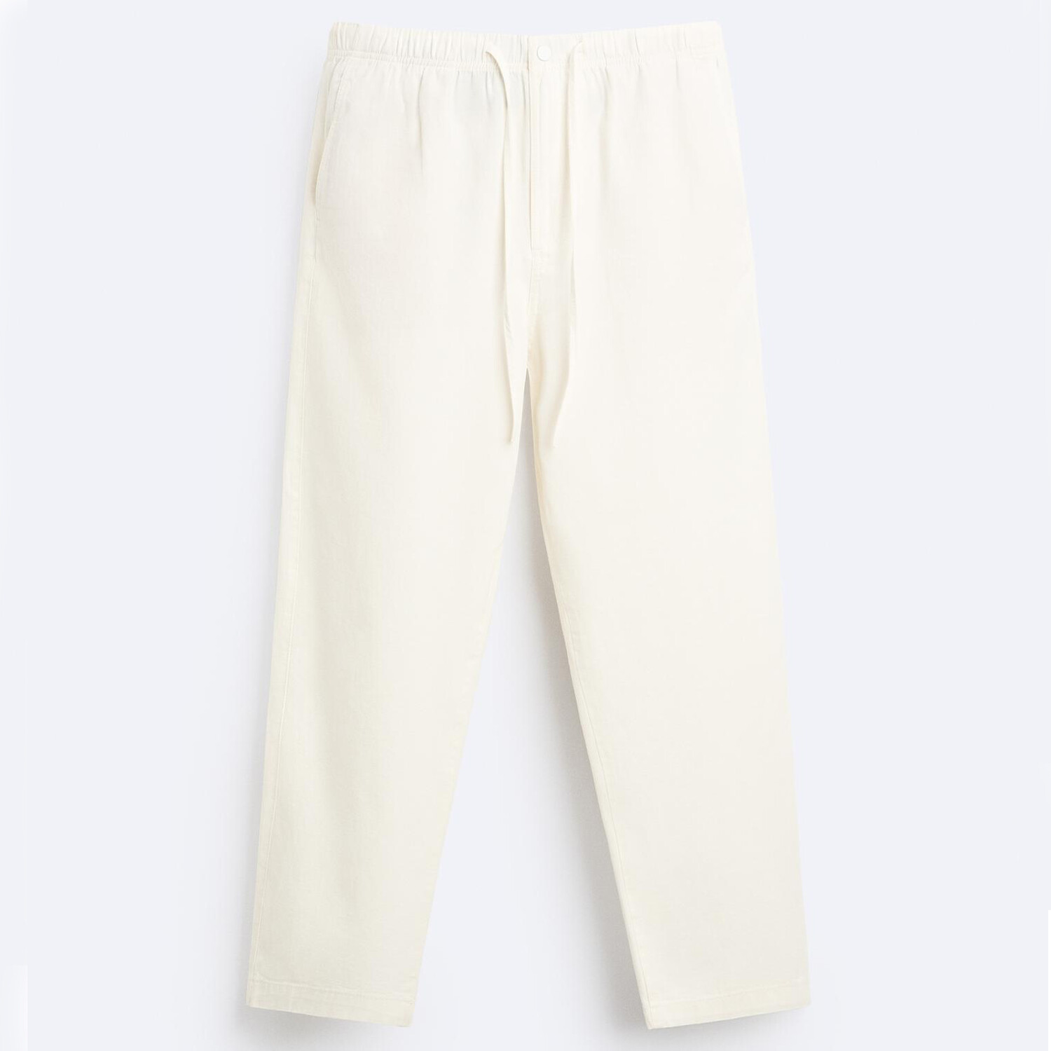 

Брюки Zara Carrot Fit, желтовато-белый