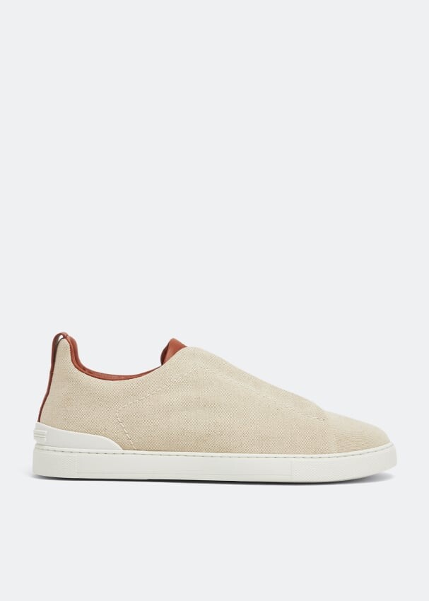 

Кроссовки ZEGNA Triple Stitch sneakers, бежевый