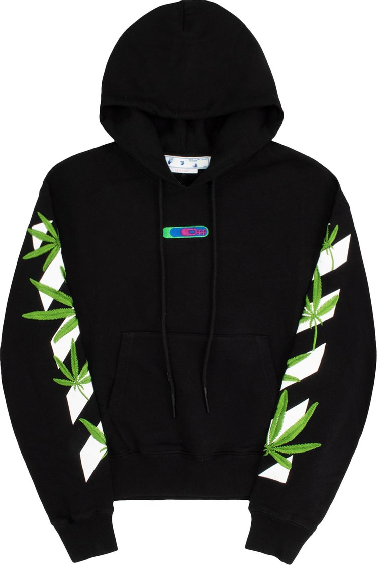 Худи Off-White Weed Arrows Over Hoodie 'Black/Green', черный - фото