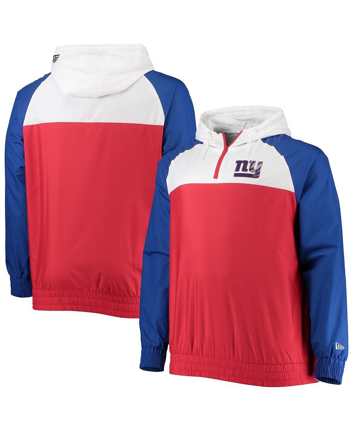 

Мужская красная толстовка с капюшоном royal new york giants big and tall league raglan с молнией на четверть New Era, мульти