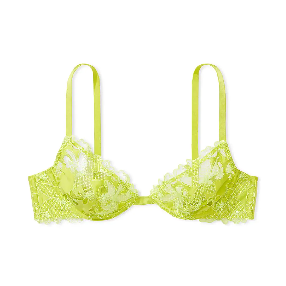 

Бюстгальтер Victoria's Secret Very Sexy Unlined Floral Embroidered Demi, светло-зеленый