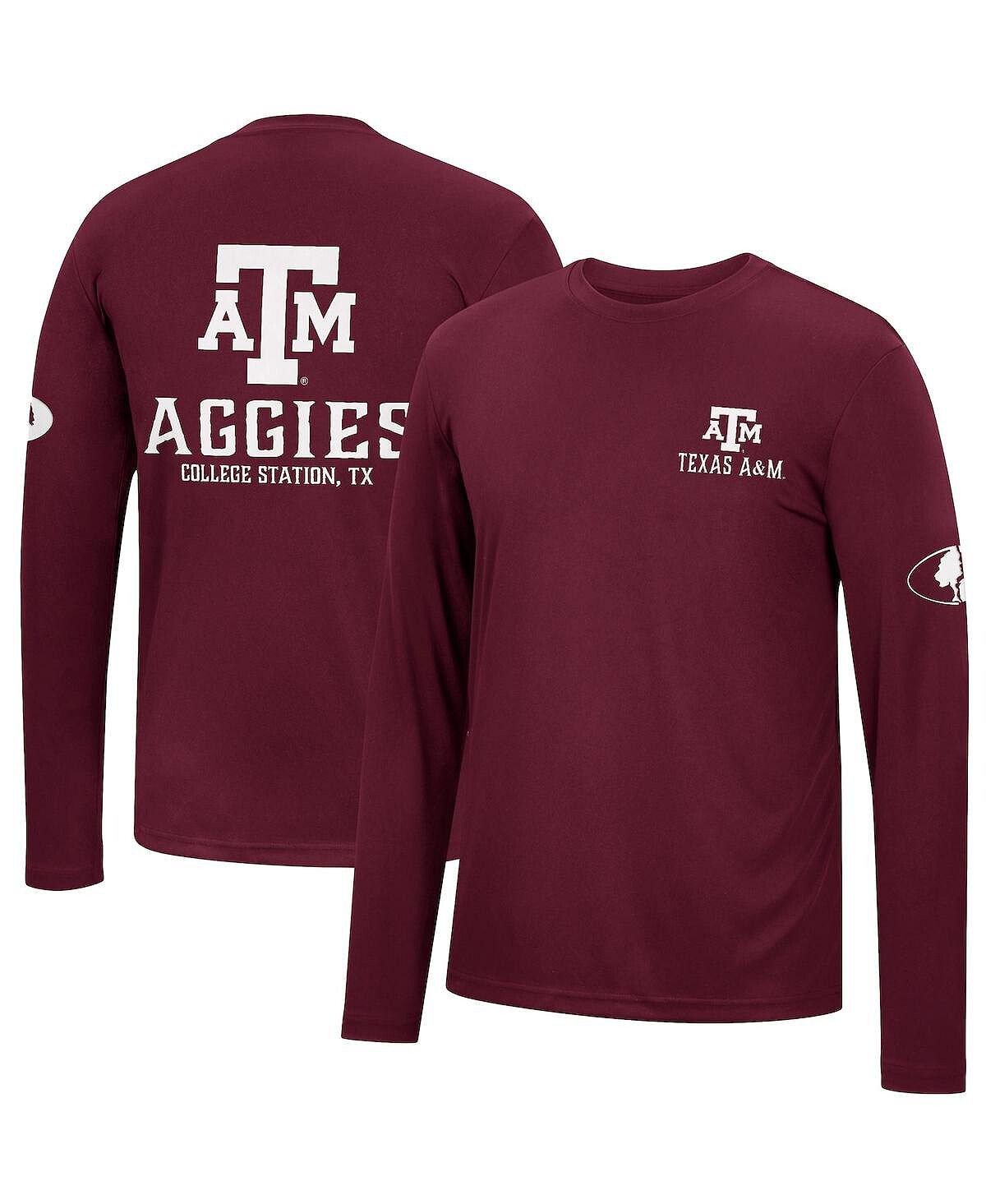 

Мужская футболка maroon texas a m aggies mossy oak spf 50 с длинным рукавом Colosseum
