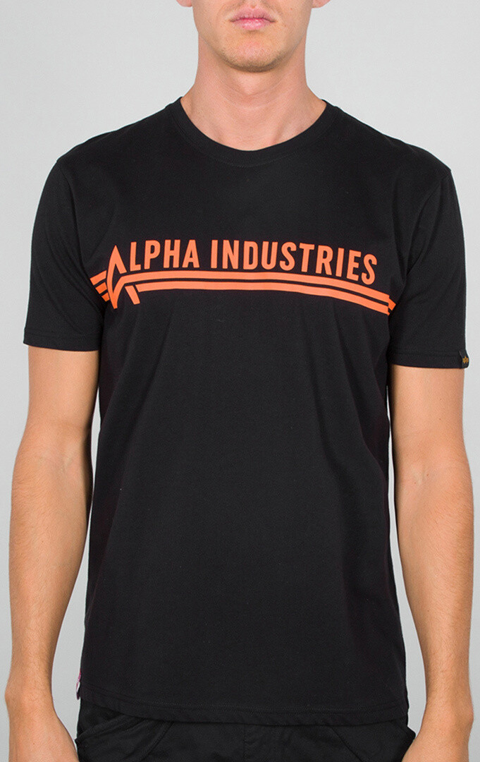 

Футболка Alpha Industries, черно-оранжевая