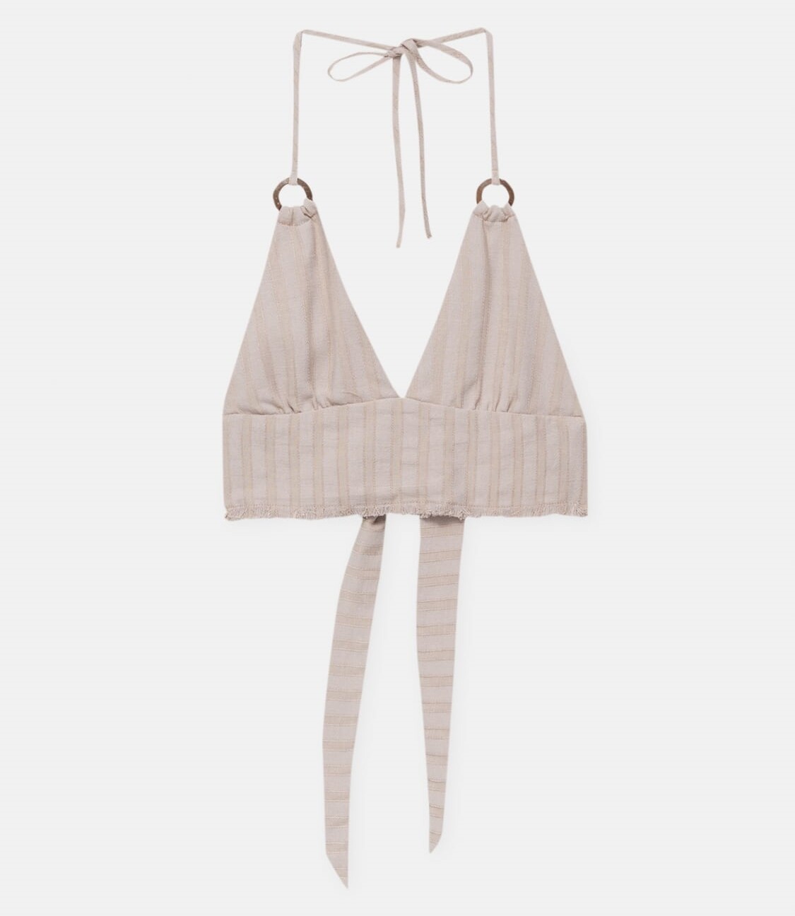 

Топ Pull&Bear Striped Rustic Halter, бежево-розовый