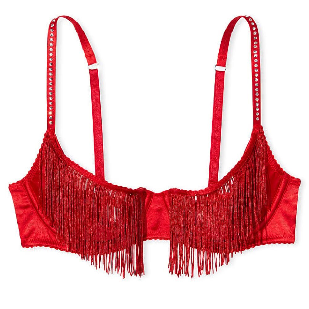 

Бюстгальтер Victoria's Secret Very Sexy Fringe Open Quarter Cup, красный