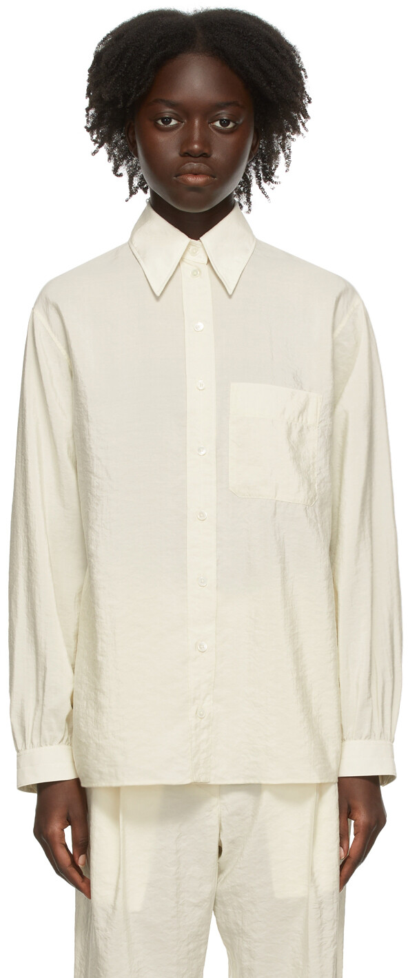 

Шелковая рубашка с заостренным воротником Off-White LEMAIRE