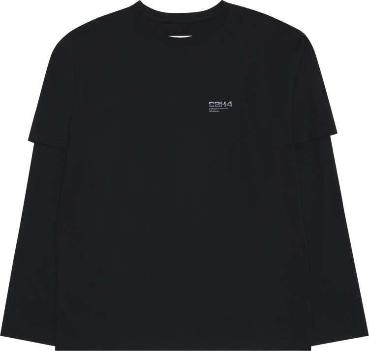 Футболка C2H4 Double Layered Long-Sleeve T-shirt 'Black', черный