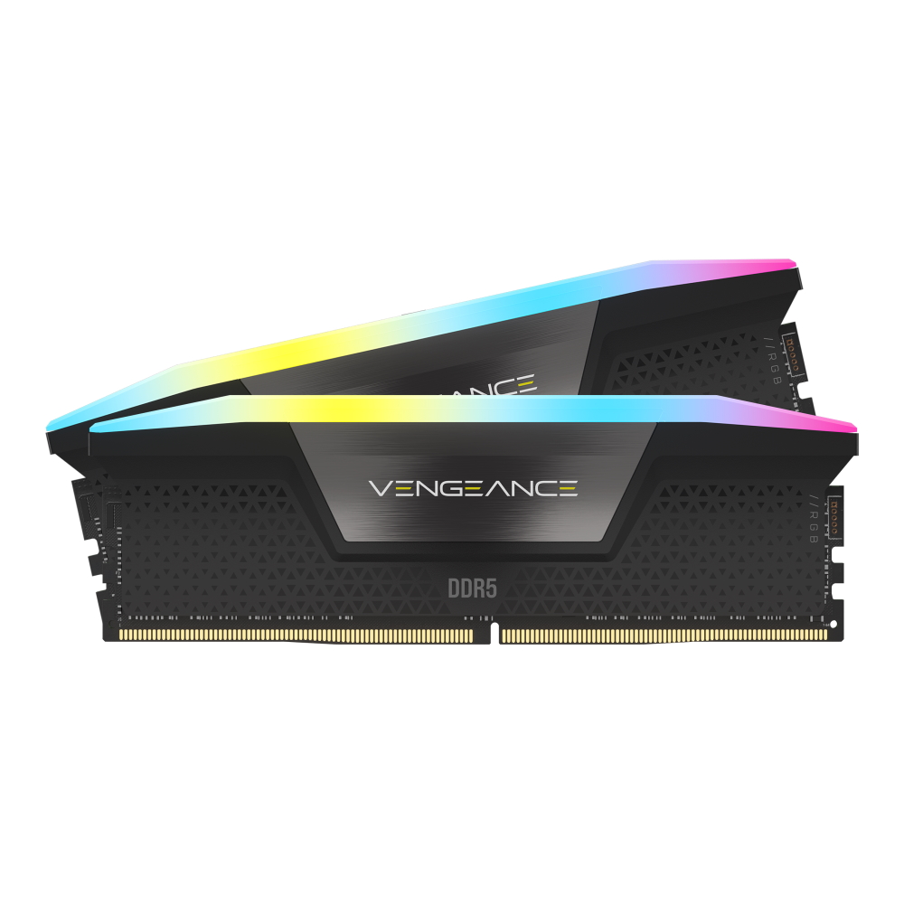 Оперативная память Corsair Vengeance RGB, 64 Гб DDR5 (2x32 Гб), 6000 МГц, черный оперативная память dominator platinum rgb 64 гб 2x32 гб ddr5 6000 мгц черный