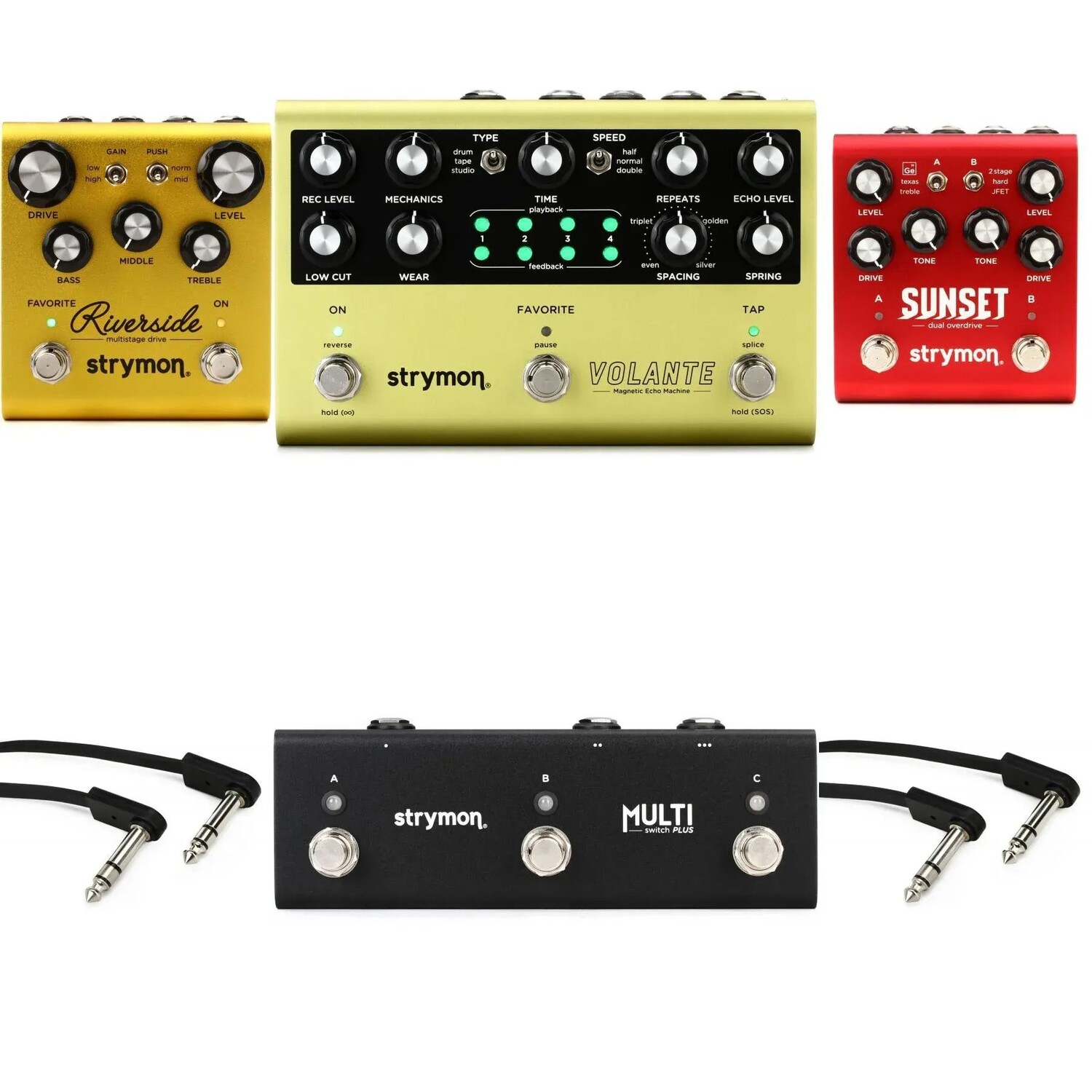 

Комплект тройных педалей Strymon с ножным переключателем и кабелями