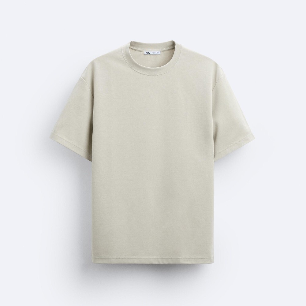 Футболка Zara Oversize Boxy-fit, светло-зеленый брюки zara wide fit светло зеленый