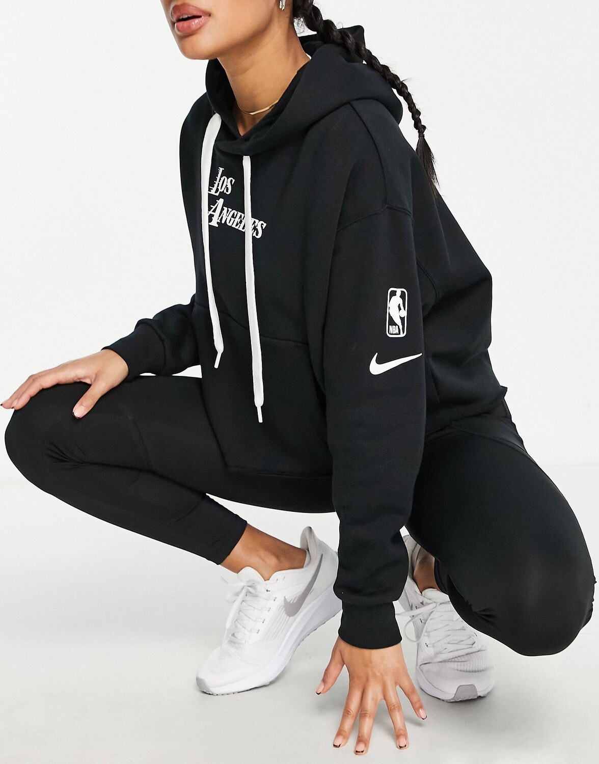 

Черная укороченная худи Nike Basketball NBA LA Lakers, Черный