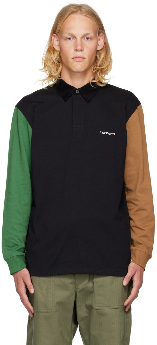

Черное поло в стиле регби Carhartt Work In Progress