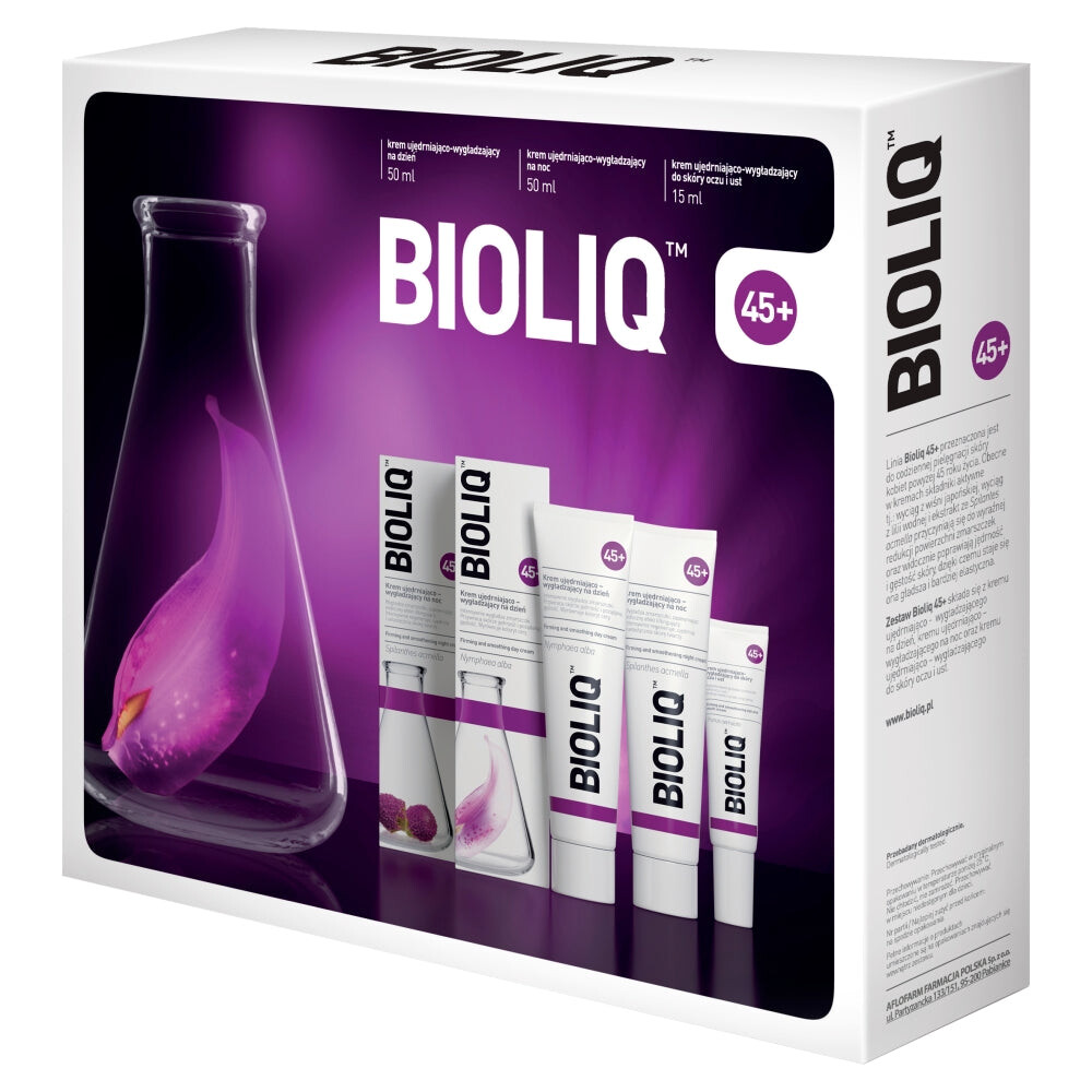 

BIOLIQ 45+ набор дневной крем 50мл + ночной крем 50мл + крем для глаз и губ 15мл