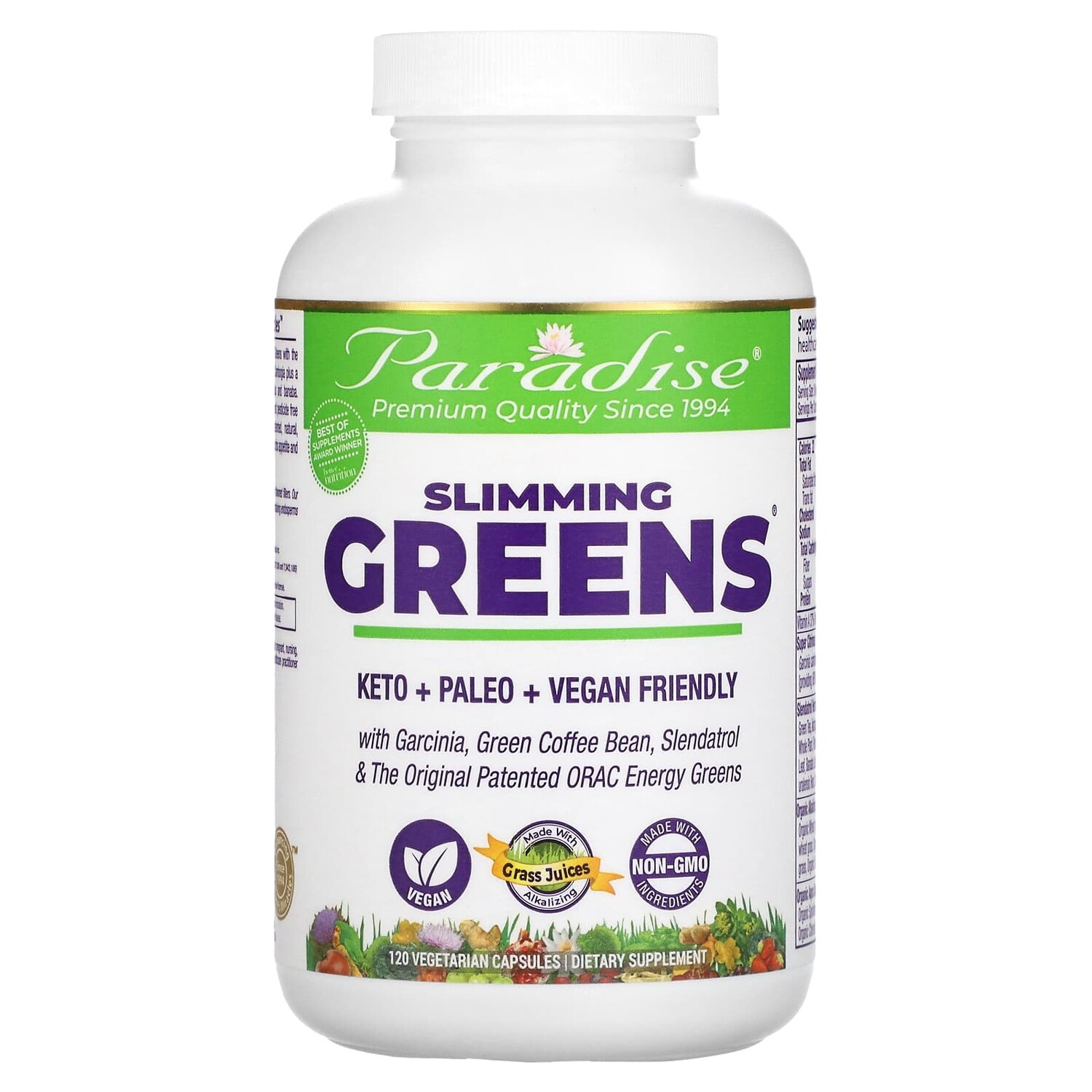 

Зелень для Похудения Paradise Herbs, 120 вегетарианских капсул