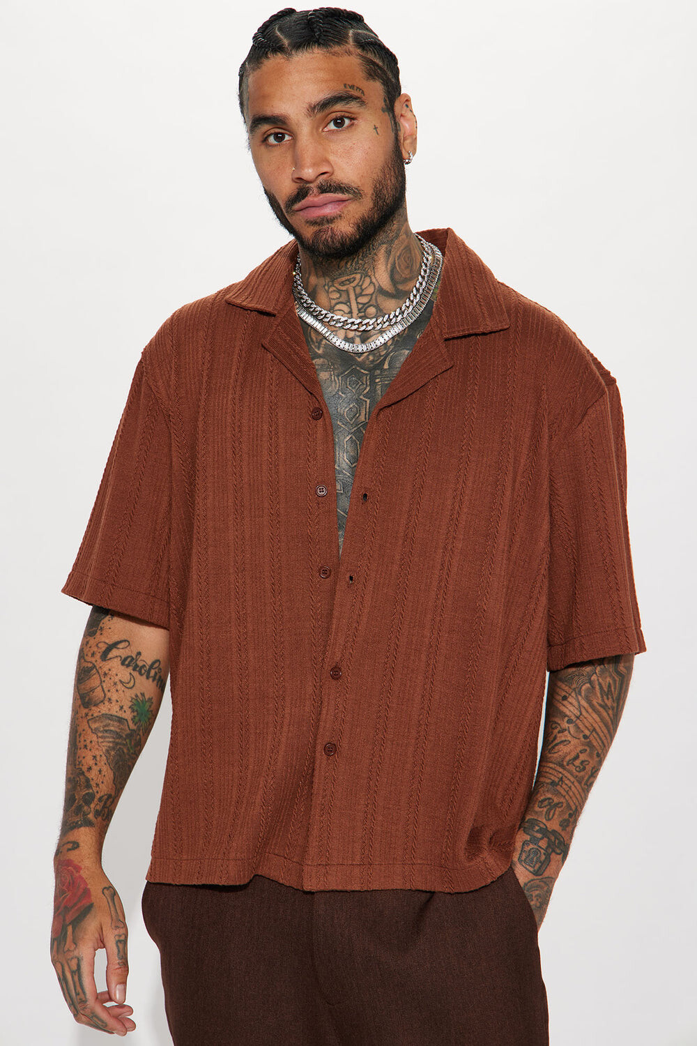 

Рубашка Fashion Nova ZDF01K310009, шоколад
