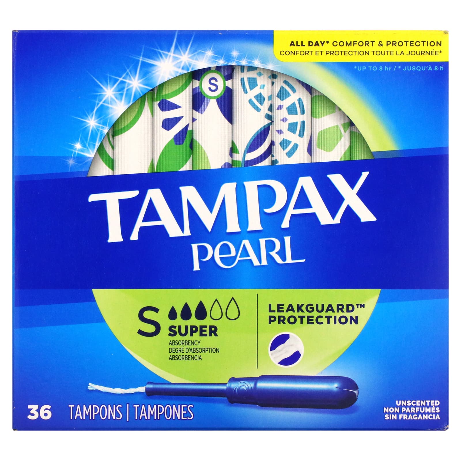 Жемчуг, супер, без запаха 36 тампонов Tampax - фото