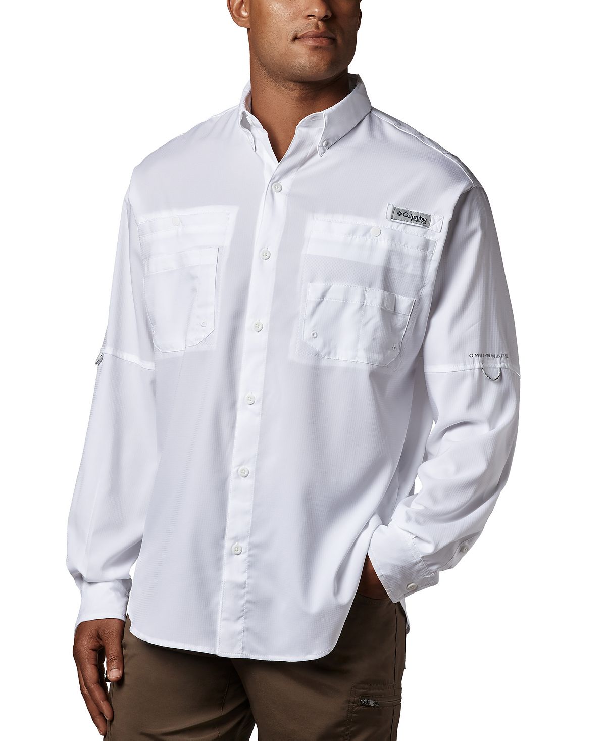 Мужская рубашка с длинным рукавом pfg tamiami ii Columbia, белый