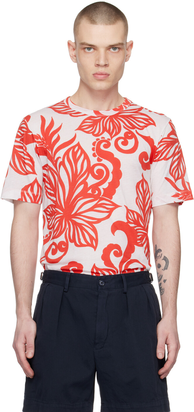 

Футболка Off-White с цветочным принтом Dries Van Noten, Серый