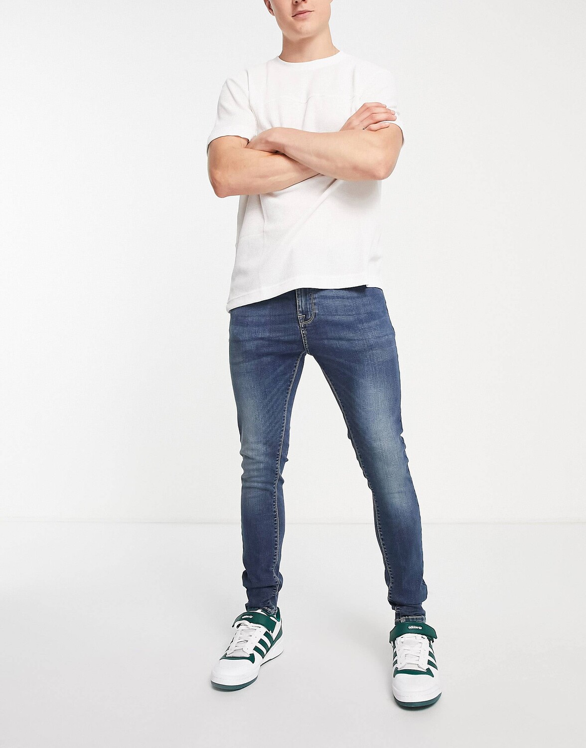

Джинсы Power Stretch ASOS DESIGN, темно-синий