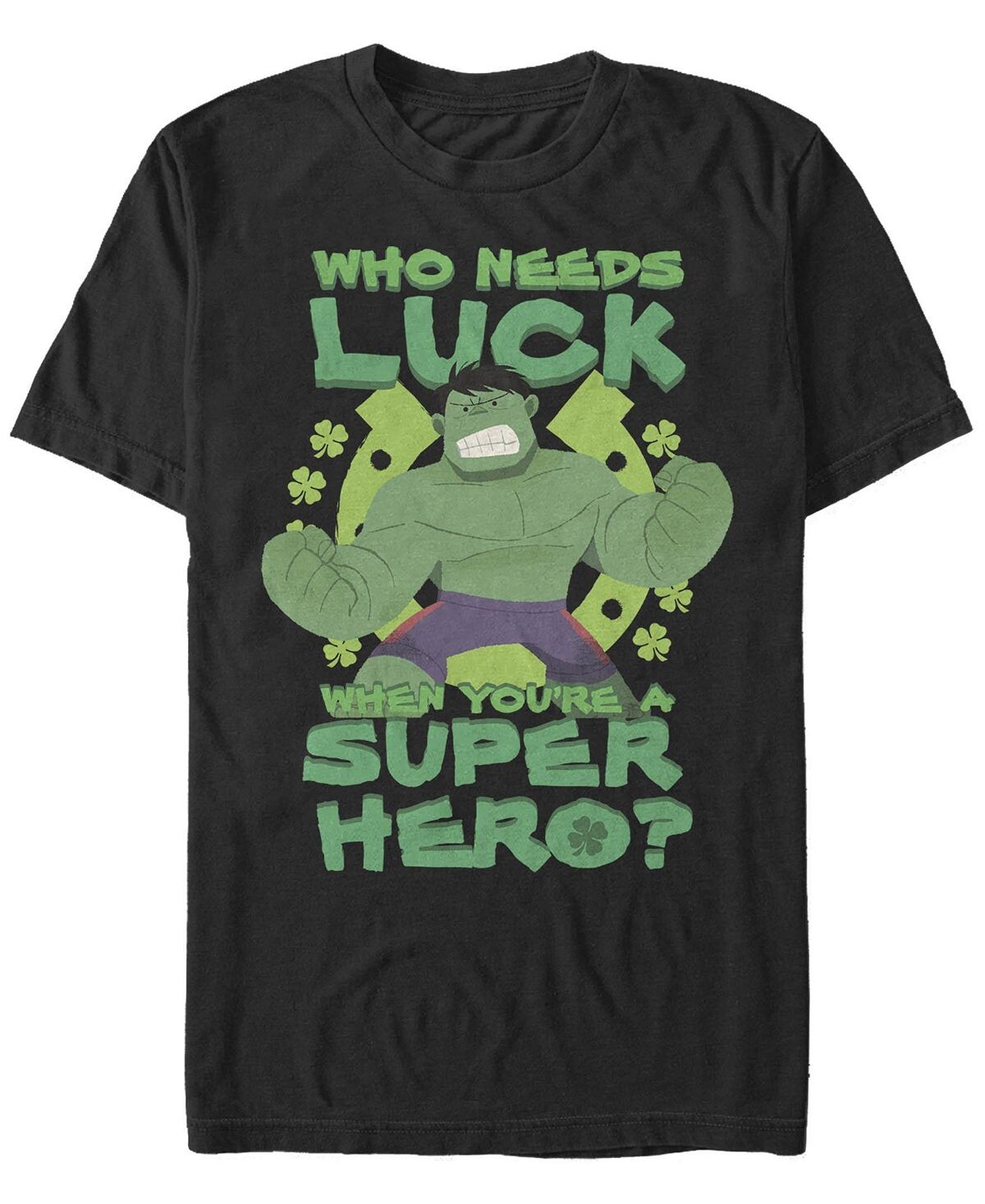 

Мужская футболка super hulk luck с круглым вырезом и короткими рукавами Fifth Sun, черный