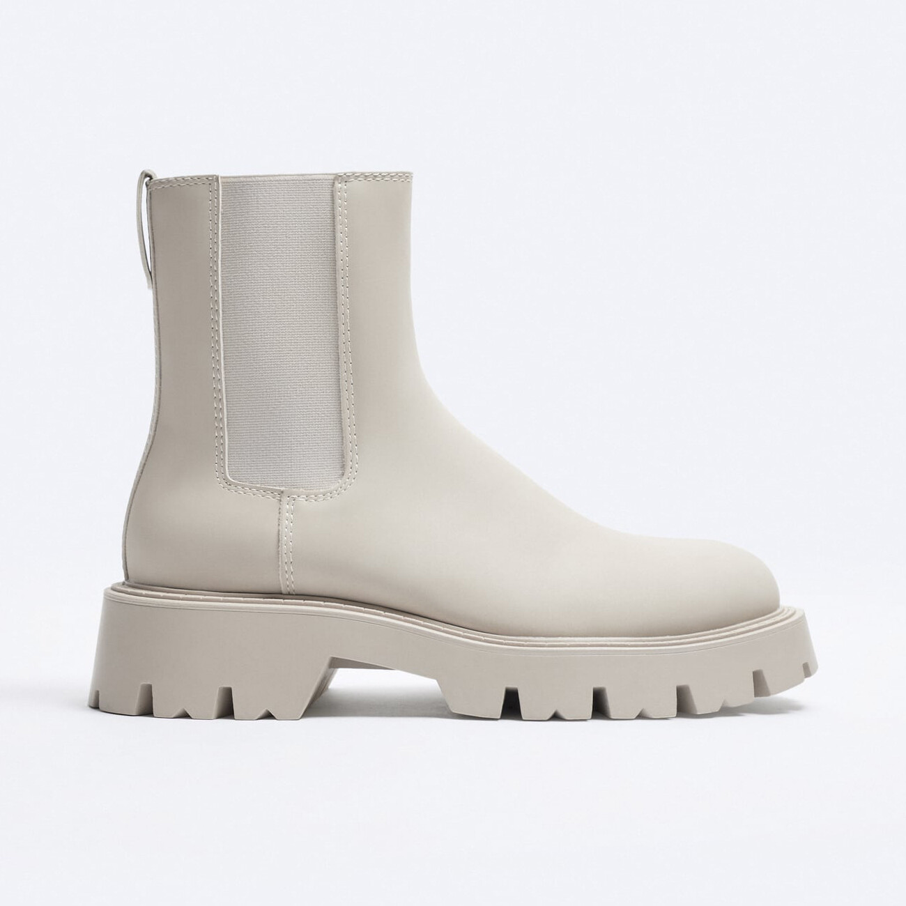 

Мужские ботинки Zara Chelsea with Chunky Track Soles, бело-бежевый