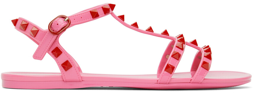 

Розовые резиновые сандалии Rockstud Valentino Garavani