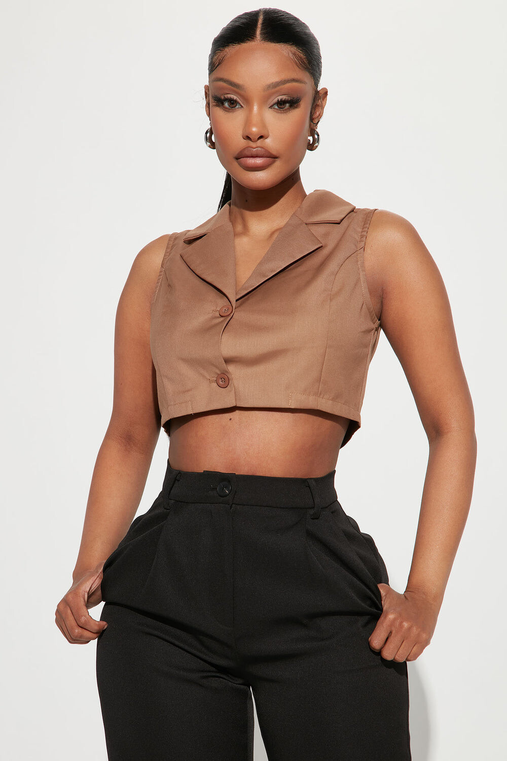 

Топ Fashion Nova T42306W, серо-коричневый