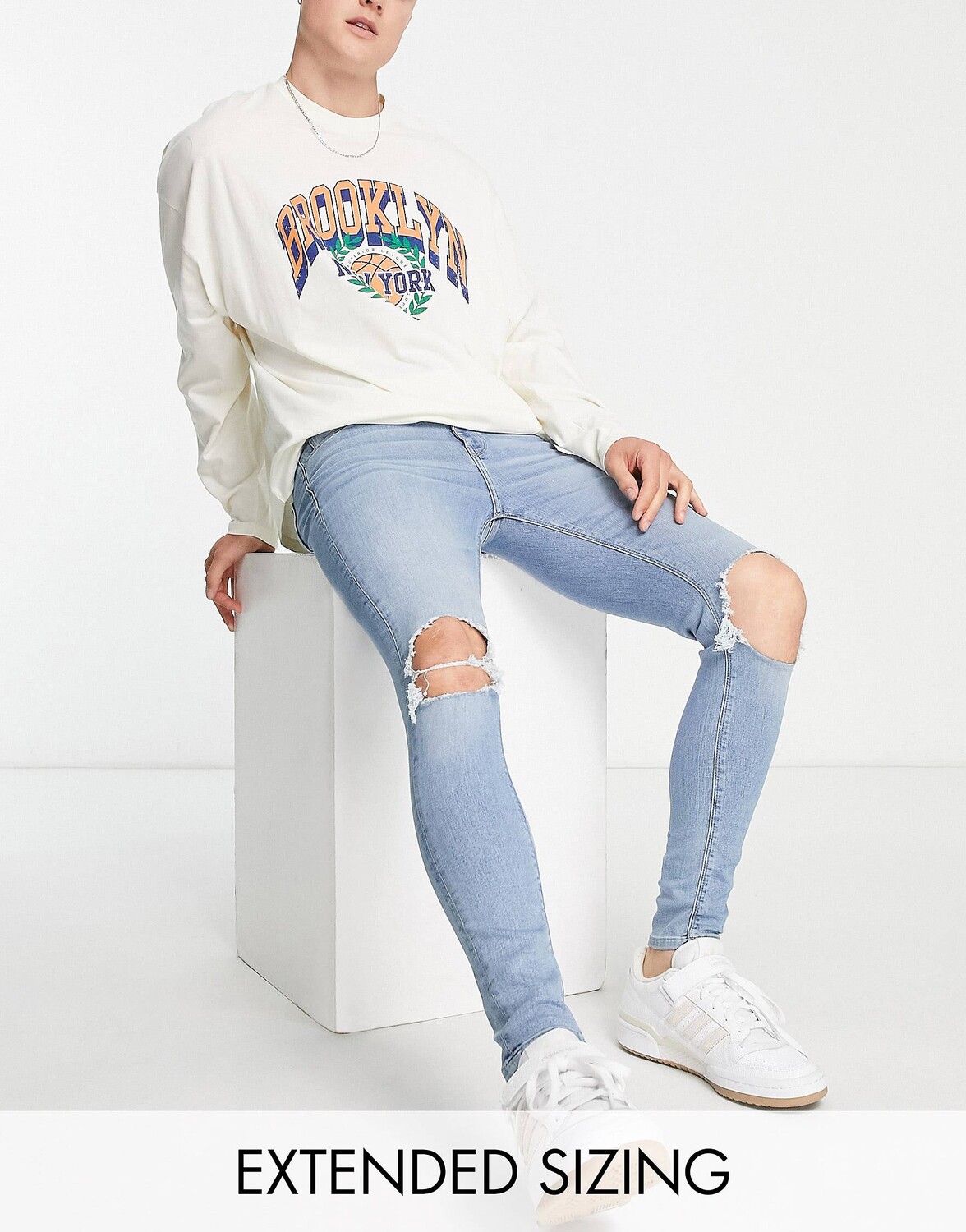 

Джинсы ASOS DESIGN Power Stretch, голубой