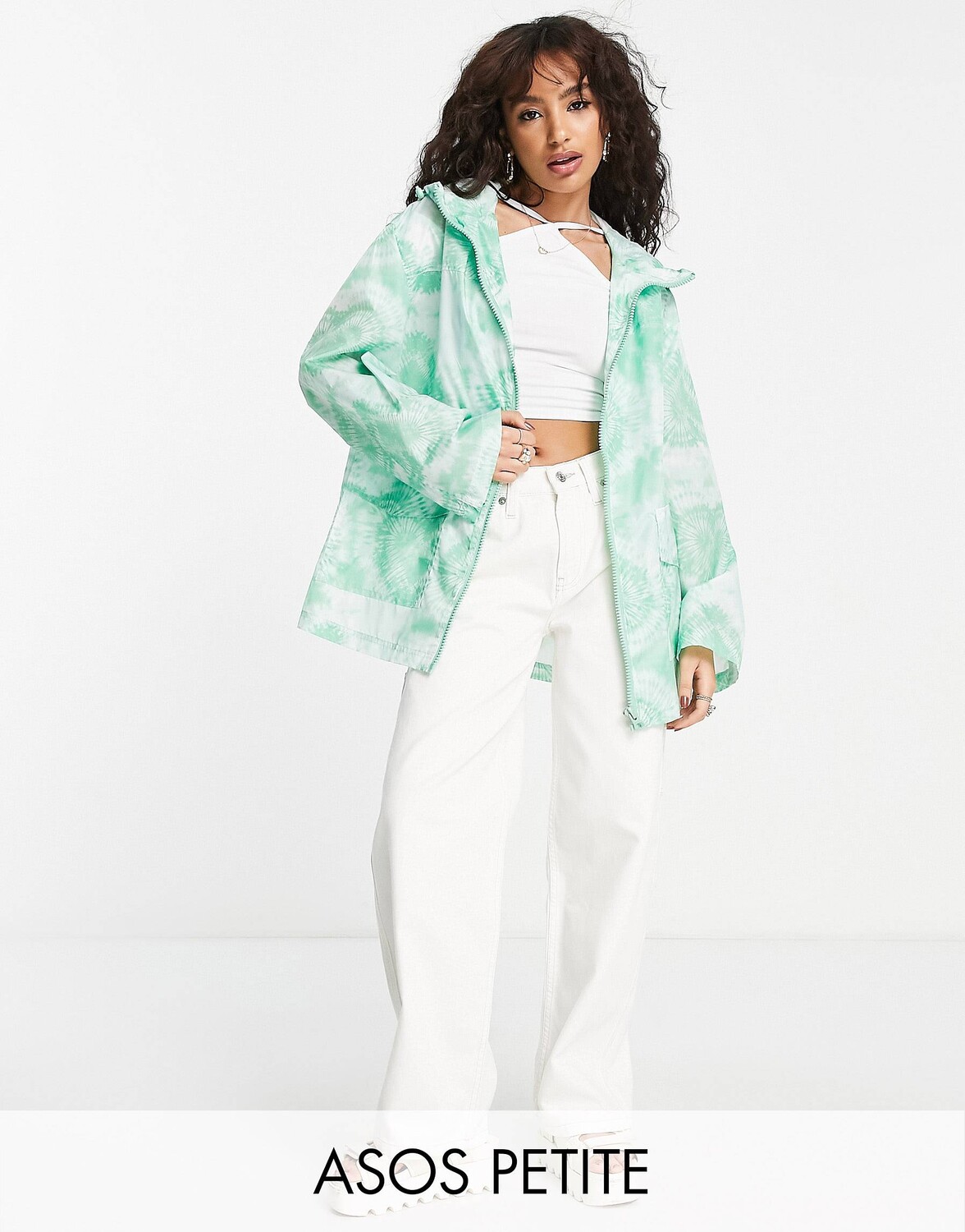 

Зеленый дождевик с принтом ASOS DESIGN Petite