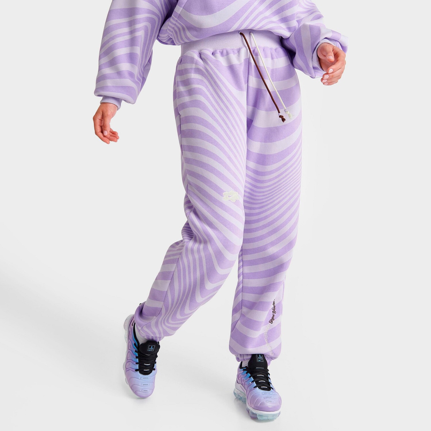 

Женские спортивные штаны Nike Sportswear Phoenix Fleece с высокой талией Swirl, фиолетовый
