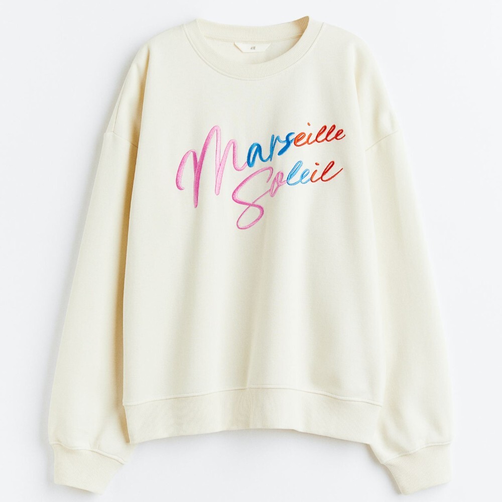 

Свитшот H&M Crew-neck Marseille Soleil, кремовый, Бежевый