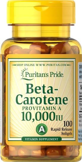Puritan's Pride, Бета-каротин 10 000 МЕ - 100 капсул solaray пищевой каротин с бета каротином и каратиноидным комплексом 500 мкг 10 000 ме 30 капсул