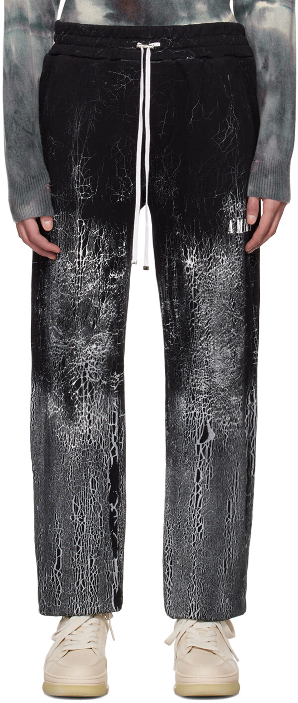 

Черные потрескавшиеся спортивные штаны AMIRI