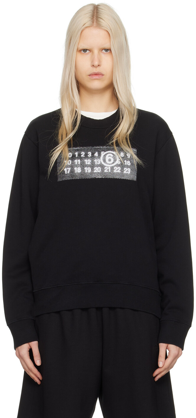 

Черный свитшот с принтом Mm6 Maison Margiela, цвет Black