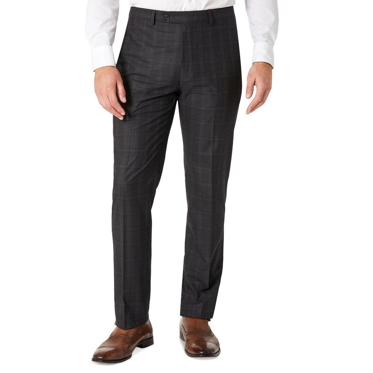 

Мужской клетчатый костюм, отдельные классические брюки Calvin Klein, цвет Dark Grey