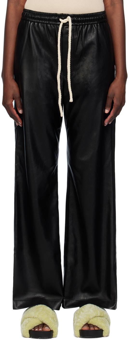 Черные брюки из веганской кожи Gisela Nanushka
