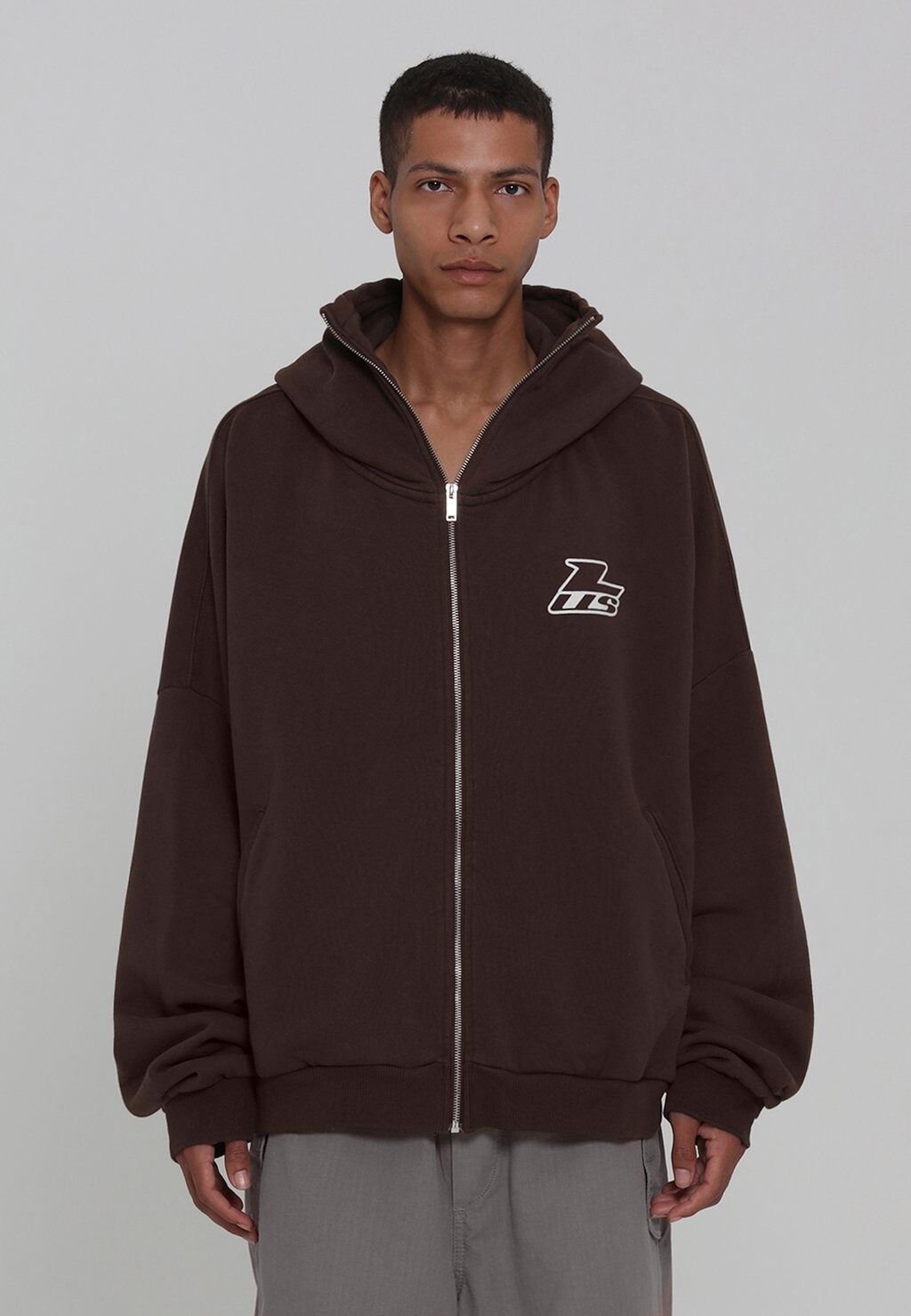 

Толстовка на молнии ZIP UP HOODIE BASIC UNISEX LOW LIGHTS STUDIOS, коричневый