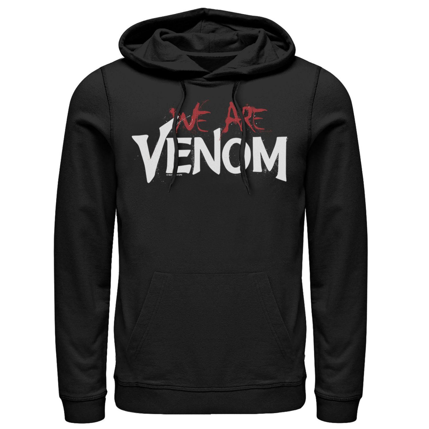 футболка marvel venom face с изображением we are venom teeth черный Мужская толстовка с рисунком Marvel Venom We Are Venom Splatter