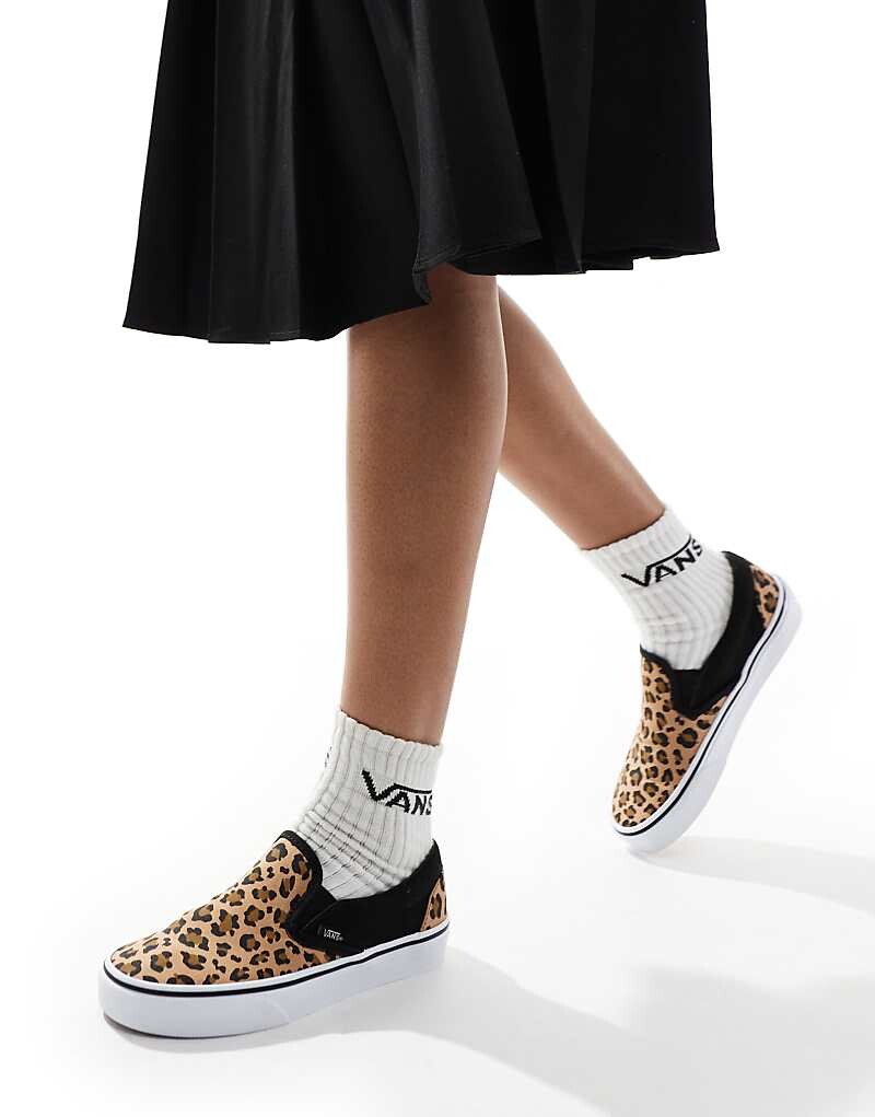 

Кроссовки-слипоны Vans Classic с леопардовым принтом