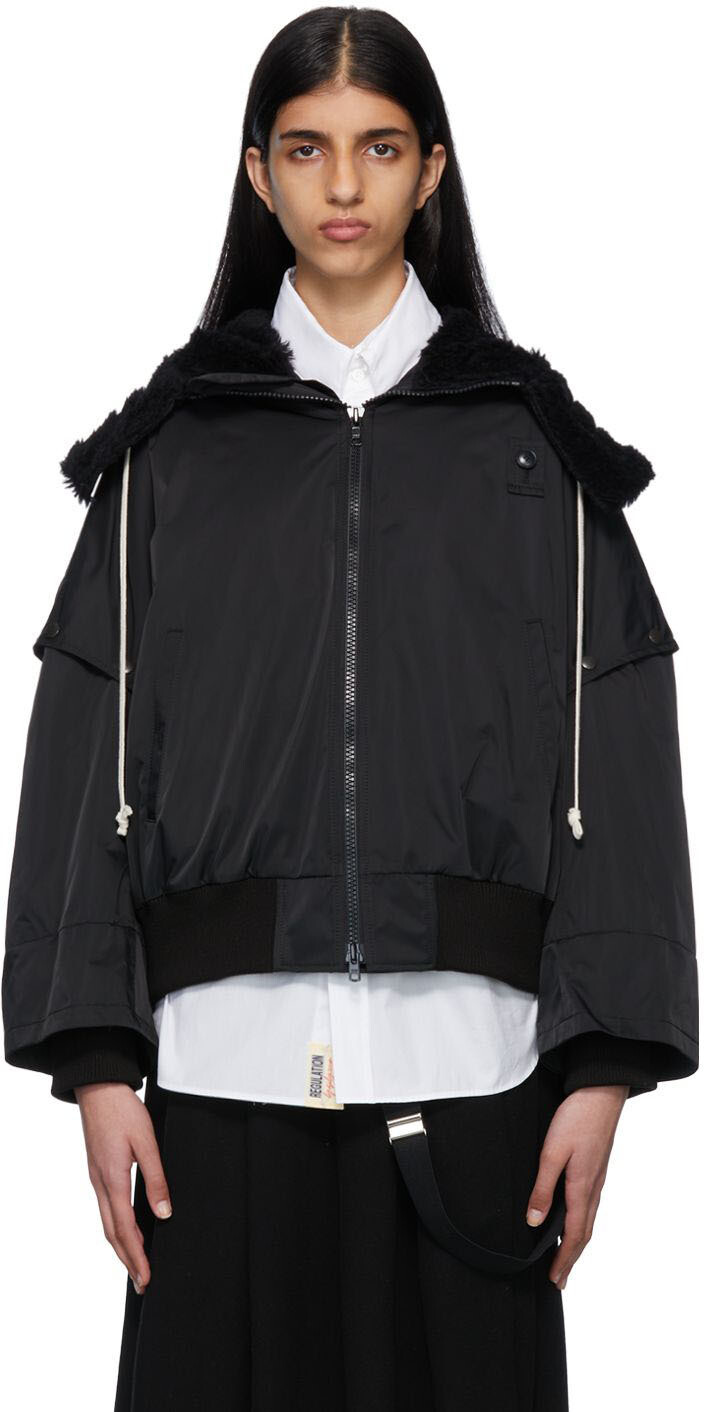 

Черная куртка со съемными рукавами Regulation Yohji Yamamoto