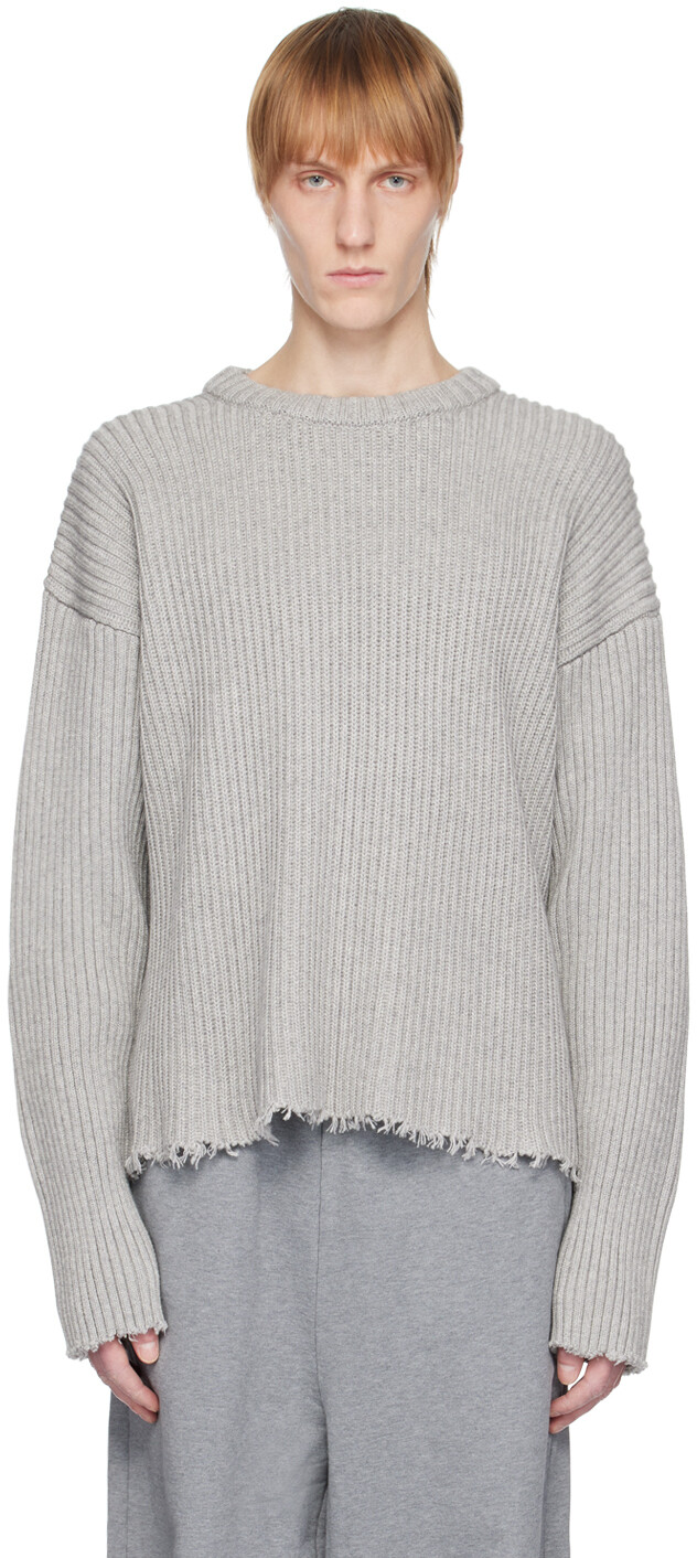 

Серый свитер с необработанным краем MM6 Maison Margiela